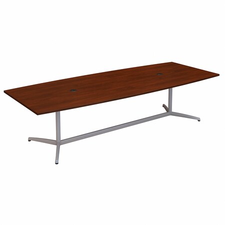 Bush Business Furniture 120W x 48D Boat Shaped Conference Table W/ Metal Base in Hansen Cherry 99TBM120HCSVK